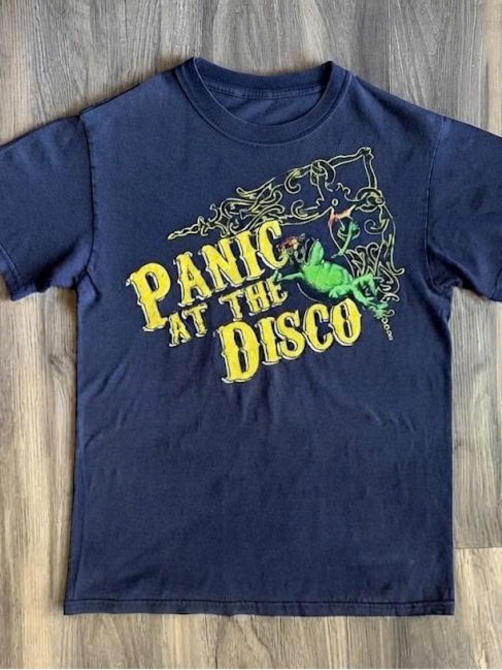 Navy Short Sleeve Tee with Yellow & Green Band Logo